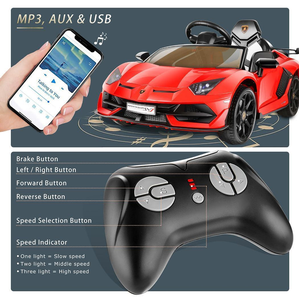 Licensed Lamborghini Electric Ride-On Car for Kids with Remote Control - Perfect Gift for Boys and Girls